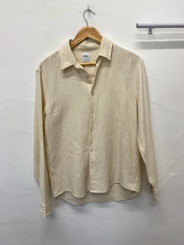 Fabulous super soft Zara loose fit boho shirt UKL cream classic JB001