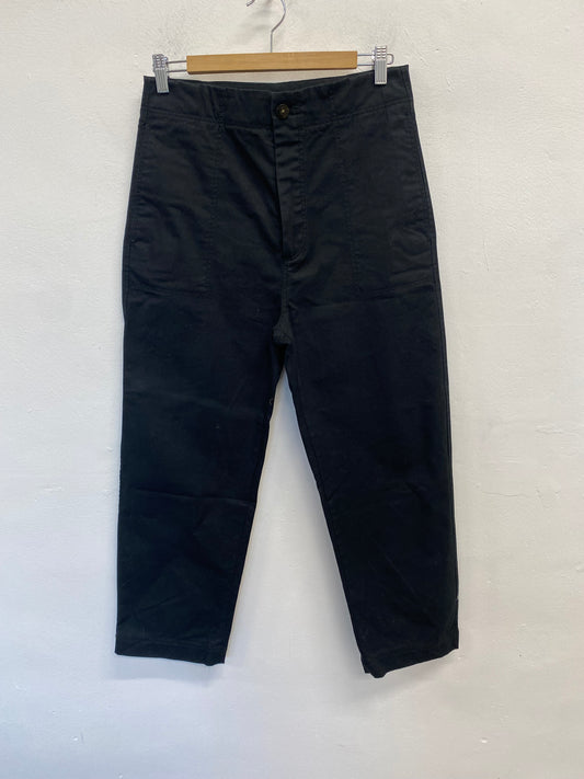 Fabulous Massimo Dutti Black Cotton linen trousers Uk10/12 SS002