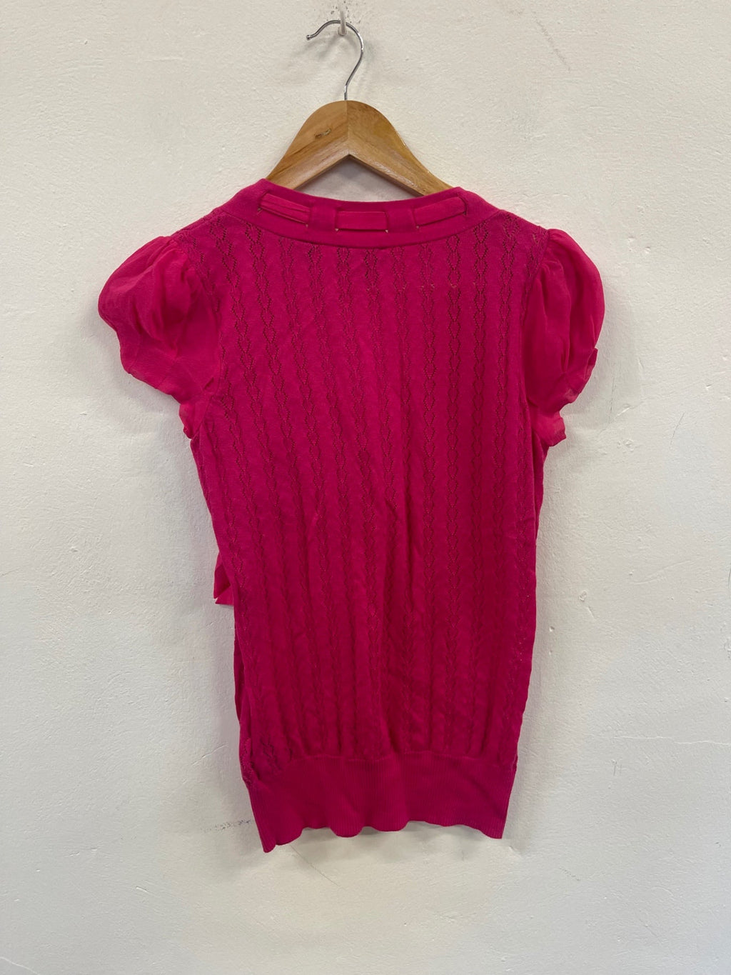 Fabulous Ted Baker crochet cotton & silk Jumper Uk8 Pink Size 1 KC528