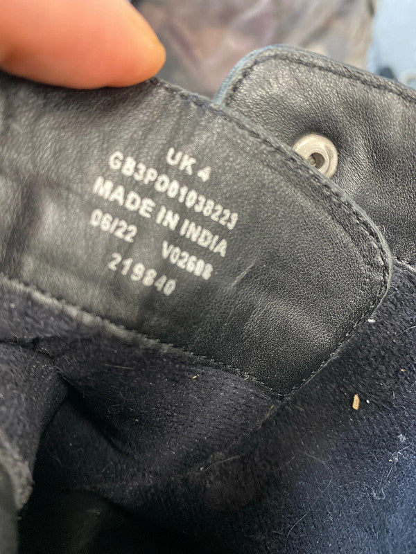 Fabulous Black leather Joules stomper boots Uk4 YTH01