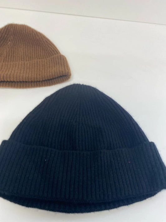 Fab duo of Genevieve Sweeney beanies brown & Black Lambswool RF001