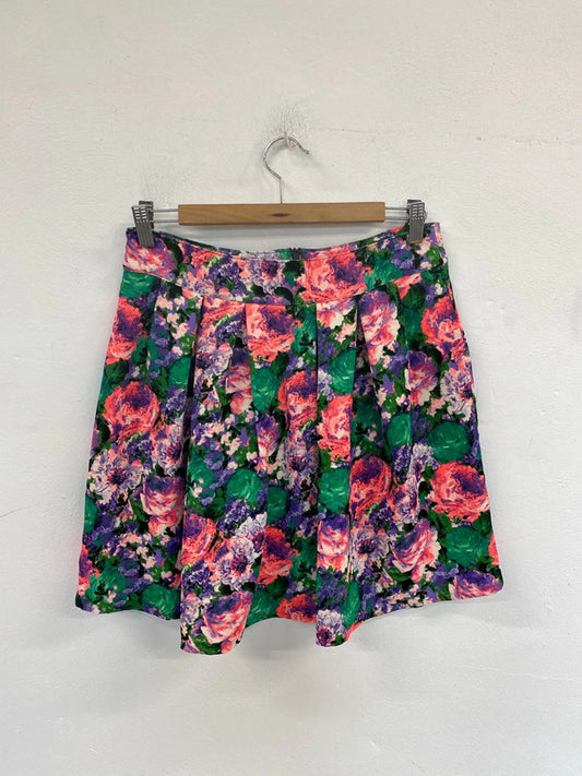 River Island Fabulous Bright Floral Mini Skirt UK 12 NN001