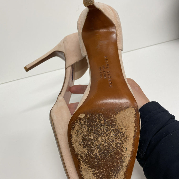 LAUREN Ralph Lauren Stiletto Heels Suede Pale Salmon Pink uk8 CN001