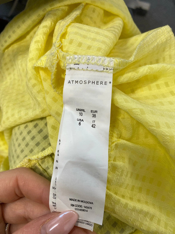 Stunning atmosphere yellow ditsy frill cami vest UK 10 JB001