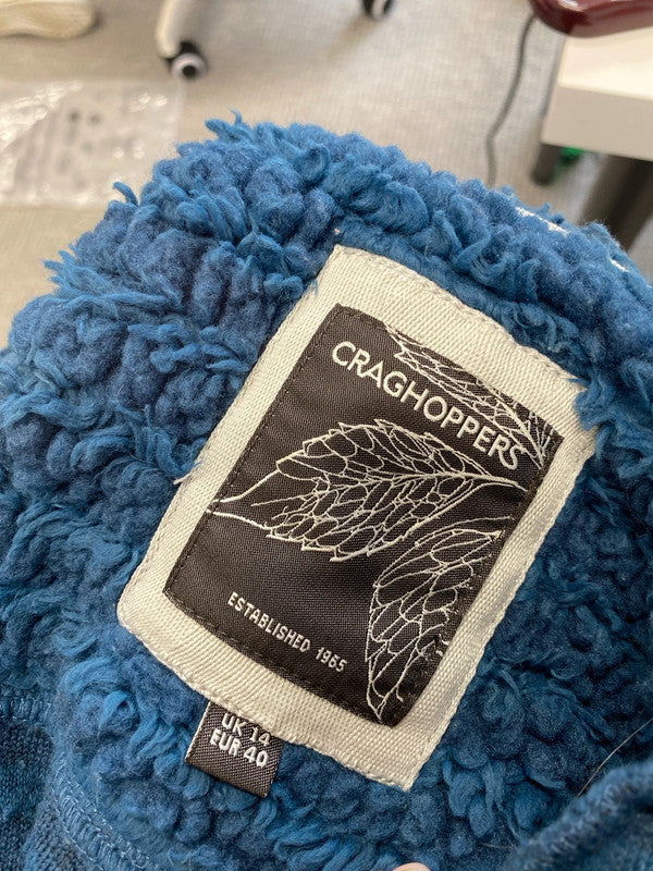 Fabulous craghoppers blue fleece jumper 1/4 zip UK 14 SG090