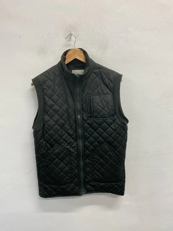 Lovely selected jeans quilted green gilet UK M JB001