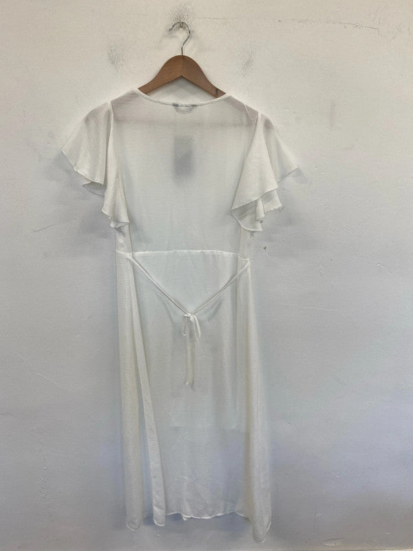 Et Vous Elegant White A-line Midi Dress UK 12 AO001