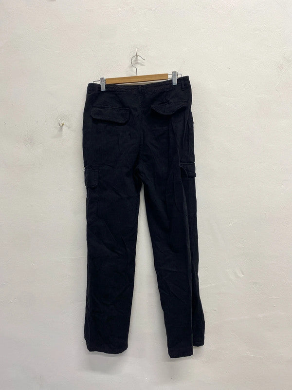 Stunning Zara black cargo trousers UK 12 KS002