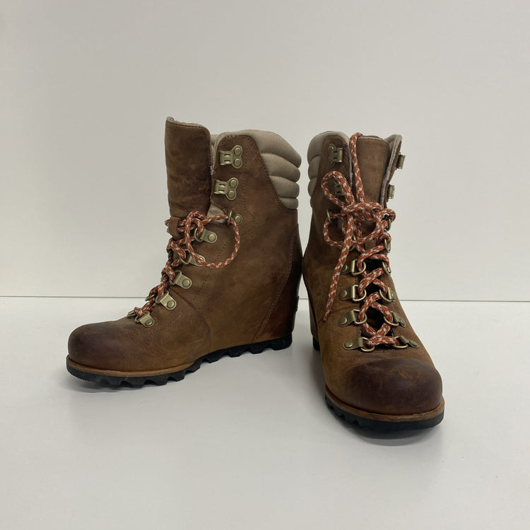 Sorel Conquest Wedge Brown Leather Boots UK 5 SD002