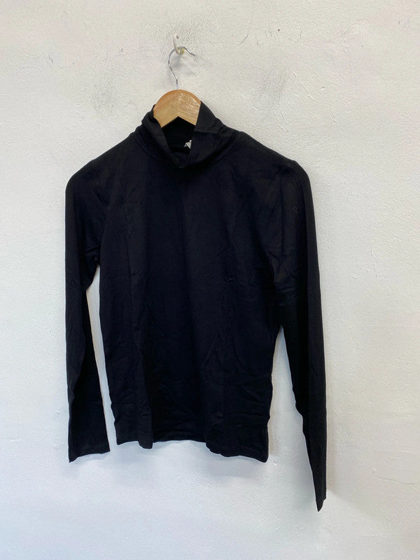 Fabulous fine black classic turtleneck jersey Uk14 Asos New JR001