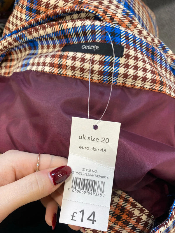 Gorgeous clueless vibe checked george skirt new UK 20 RG021