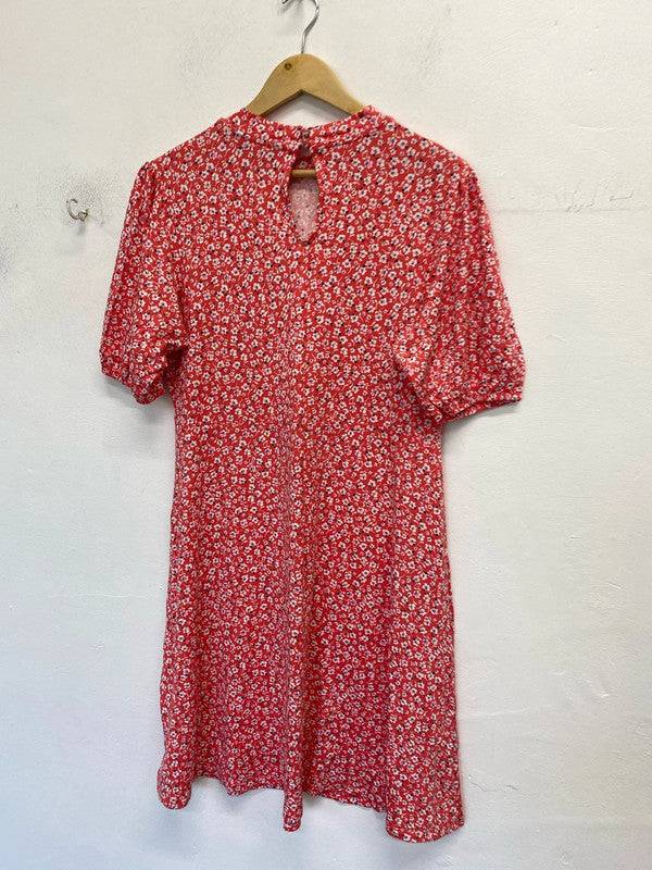 Fabulous Coral pink Reds jersey orients vibes dress M&S Uk16 GW001