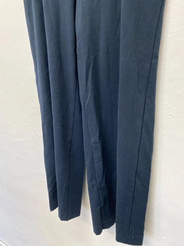 M&S navy wide leg Elasticated leggings classic Uk20 R RM002