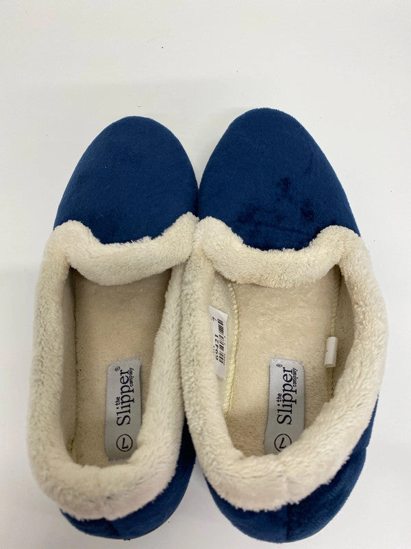 Fabulous cosy warm navy fluffy slippers Uk7 new JW002