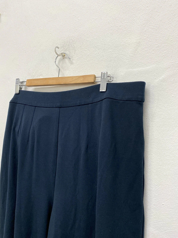 M&S navy wide leg Elasticated leggings classic Uk20 R RM002