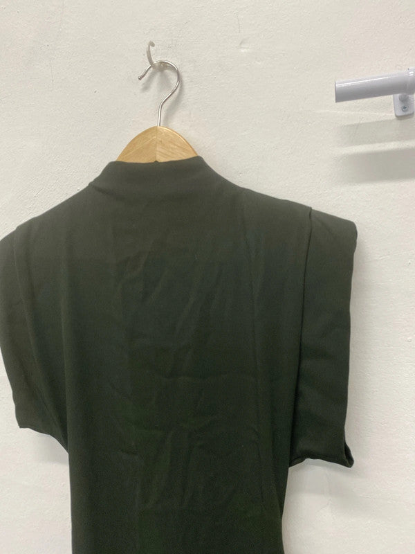 Fabulous Khaki Dark green military style zara dress UkXS SD002