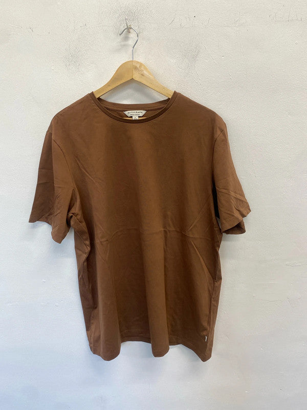 Fabulous men’s brown cotton autograph m&s t shirt UK XL CN001