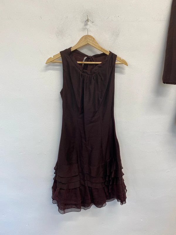 Absolutely Stunning Ladies occasion outfit Uk10/12 Maroon brown Italian made by Siste's HS001