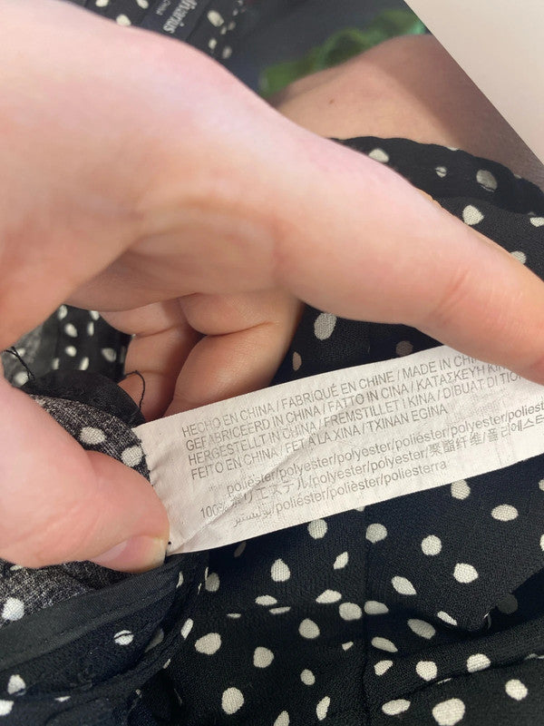 Stradivarius Preppy Black & White Polkadot Mini Skirt Size M GK002