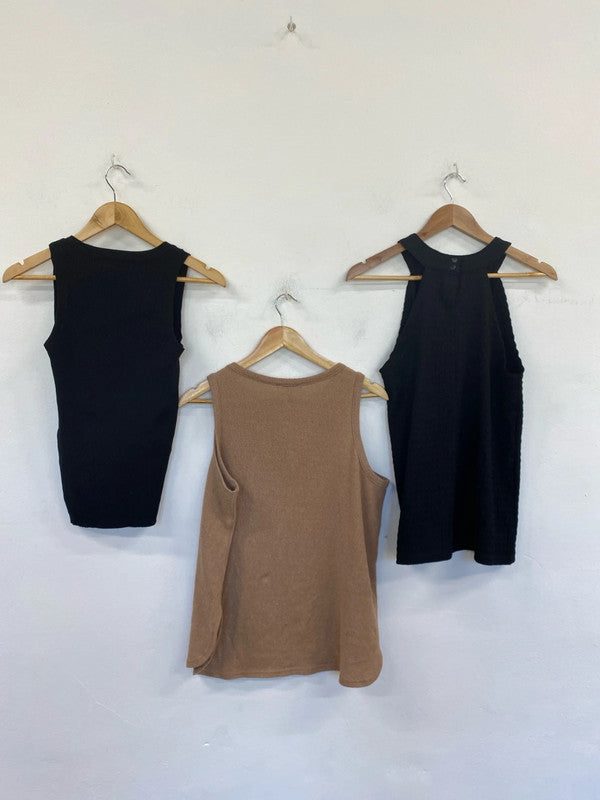 New Look & TU Stylish Vest Tops Trio UK 12-14 #8 LN001