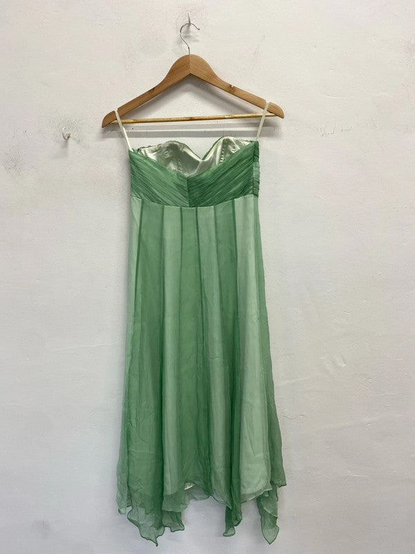 Stunning monsoon etherial mint Ballgown strapless silk UK CF002