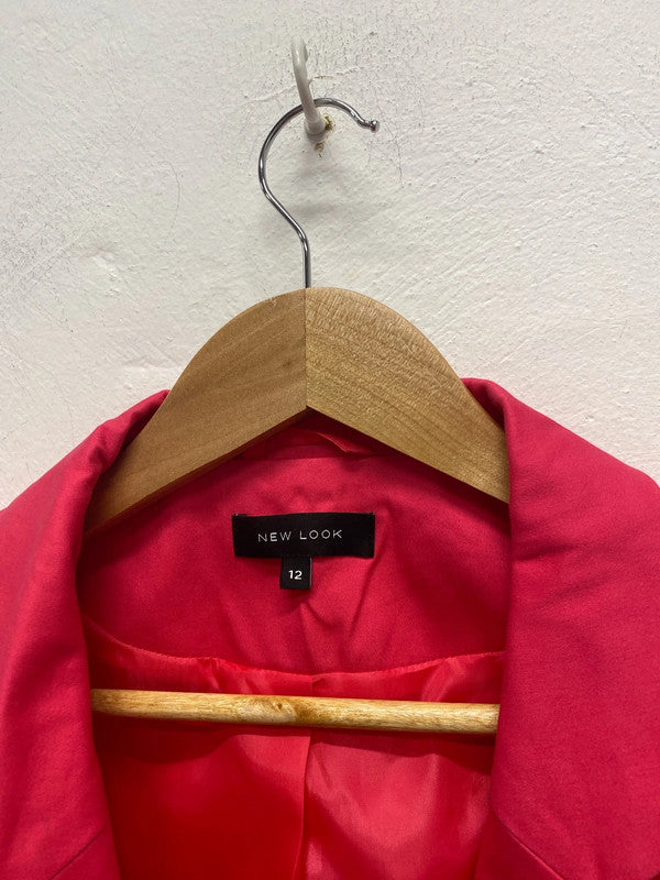 Fabulous Coral Pink powerhouse blazer Uk12 new Look MA003