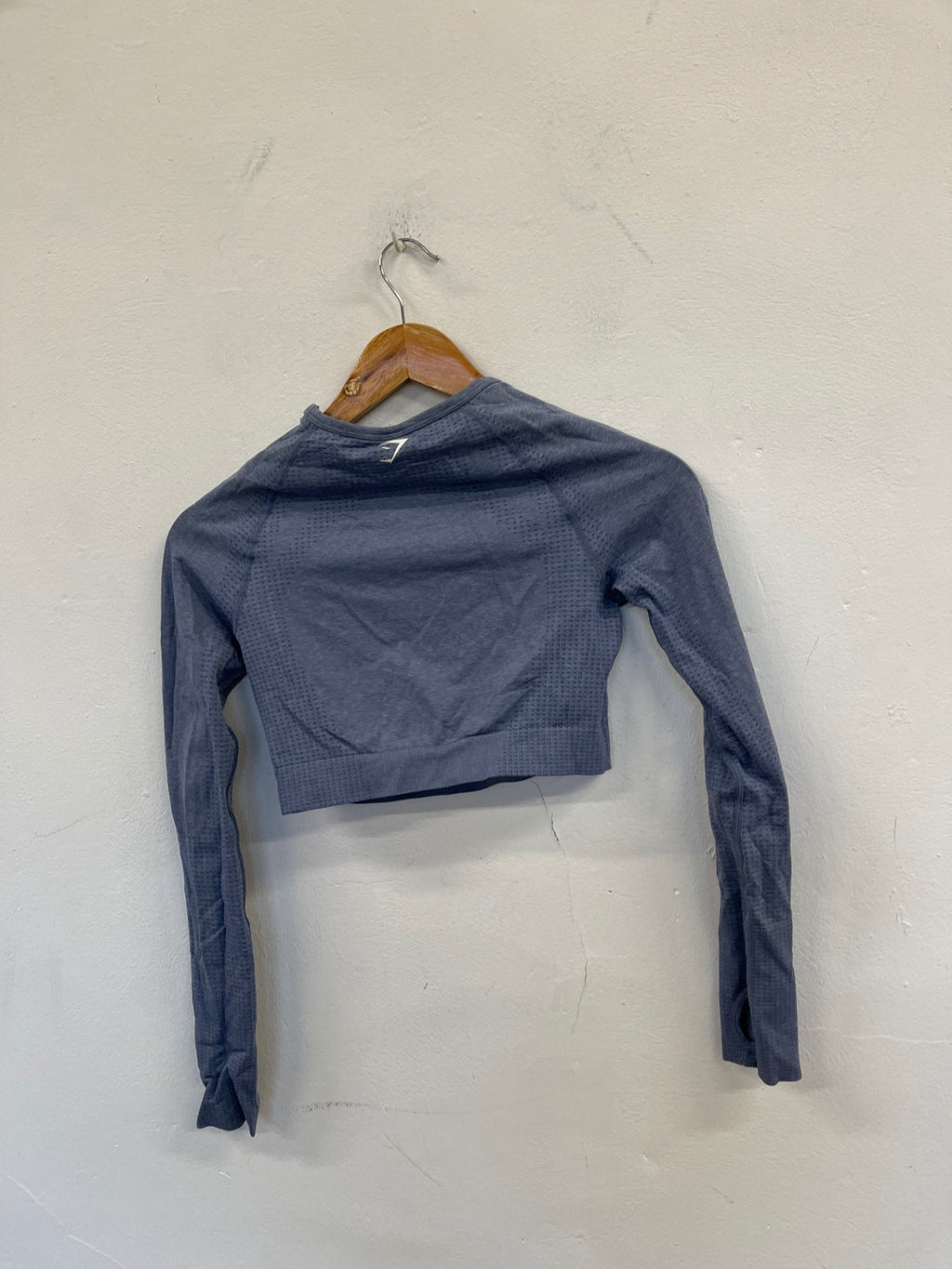 Fabulous Gymshark Long sleeve crop top Uk8 Baby Blue SA514