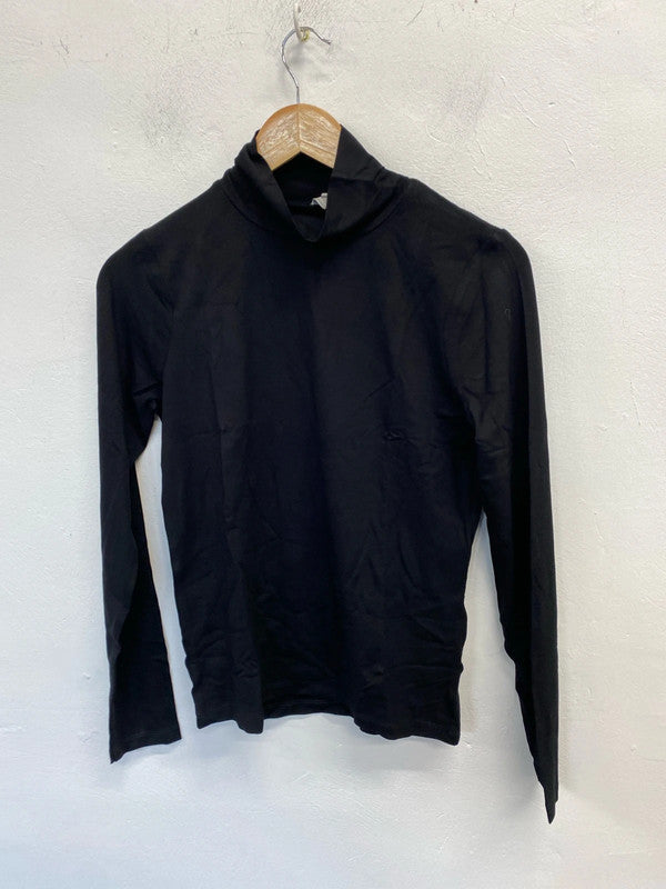 Fabulous fine black classic turtleneck jersey Uk14 Asos New JR001