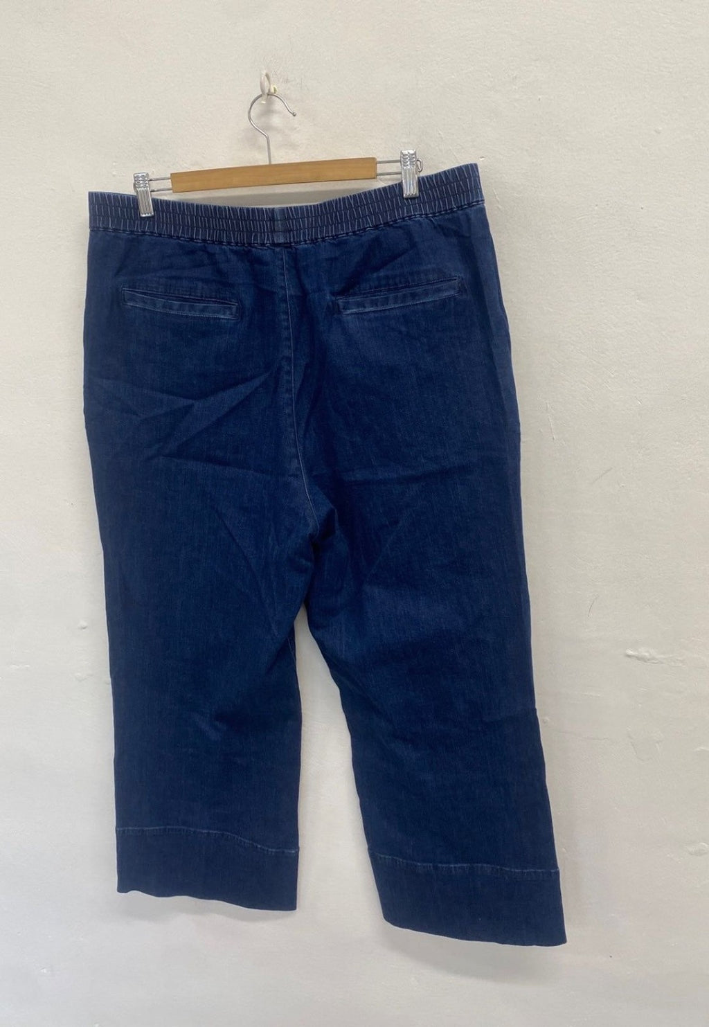 Stunning Wyse of London Wide Leg cropped Jeans UK 16 Navy Blue FM547