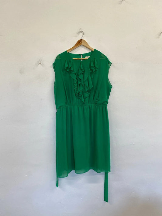 Stunning Emma & Michelle green floaty fit and flare dress uk 18 NC001