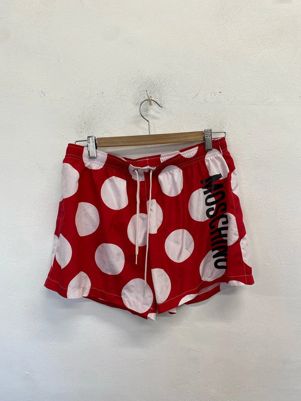 Fabulous moschino red spotted swim shorts men’s UK L LL003