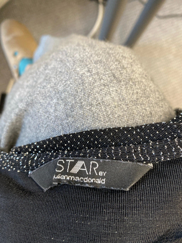 Fabulous simply be sparkly black cold shoulder top Uk20 RM002