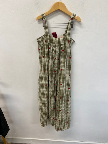 Fabulous Pink Chicken girls jumpsuit 8 years Green gingham DM002