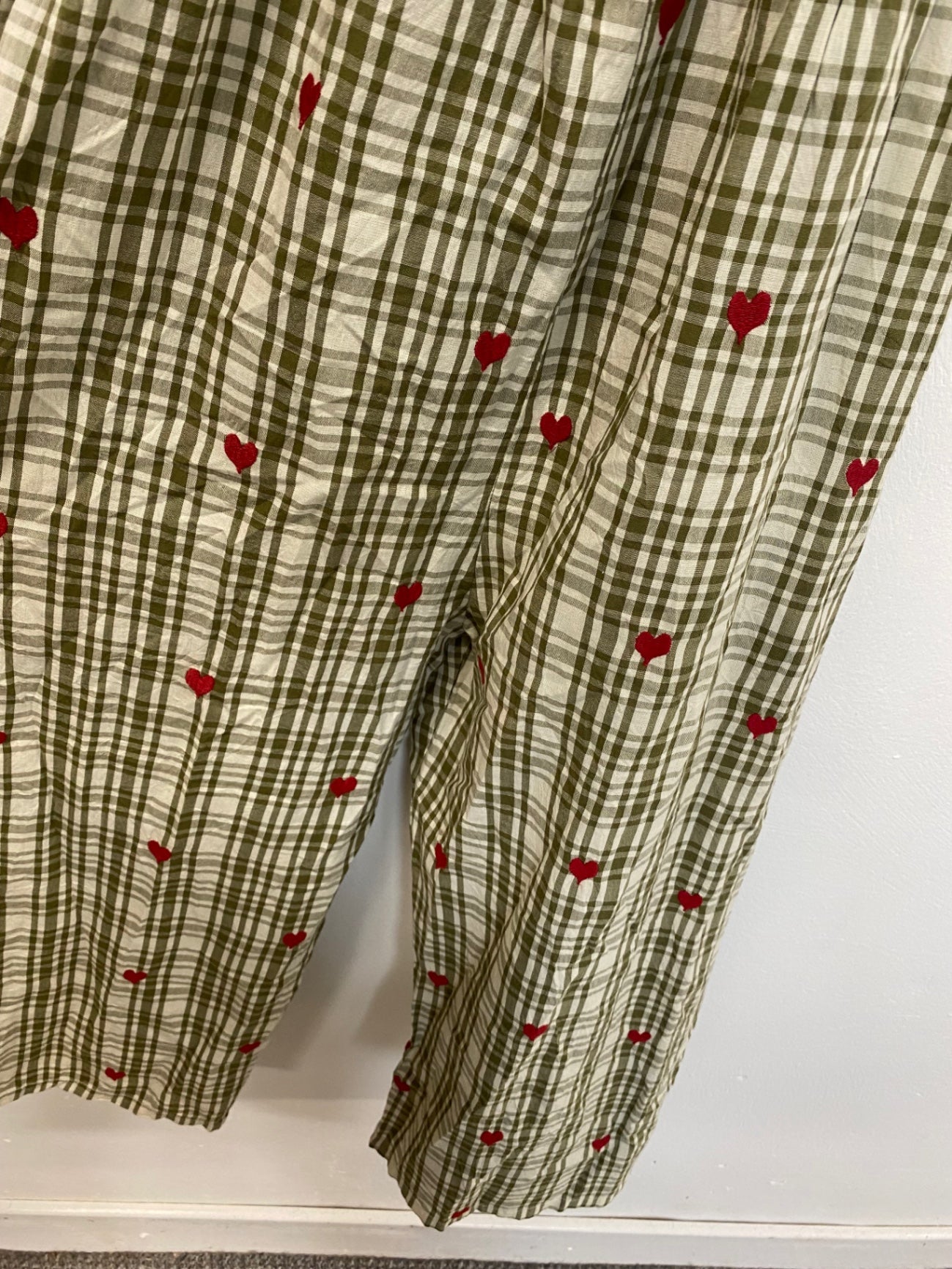 Fabulous Pink Chicken girls jumpsuit 8 years Green gingham DM002