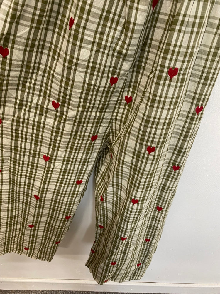 Fabulous Pink Chicken girls jumpsuit 8 years Green gingham DM002