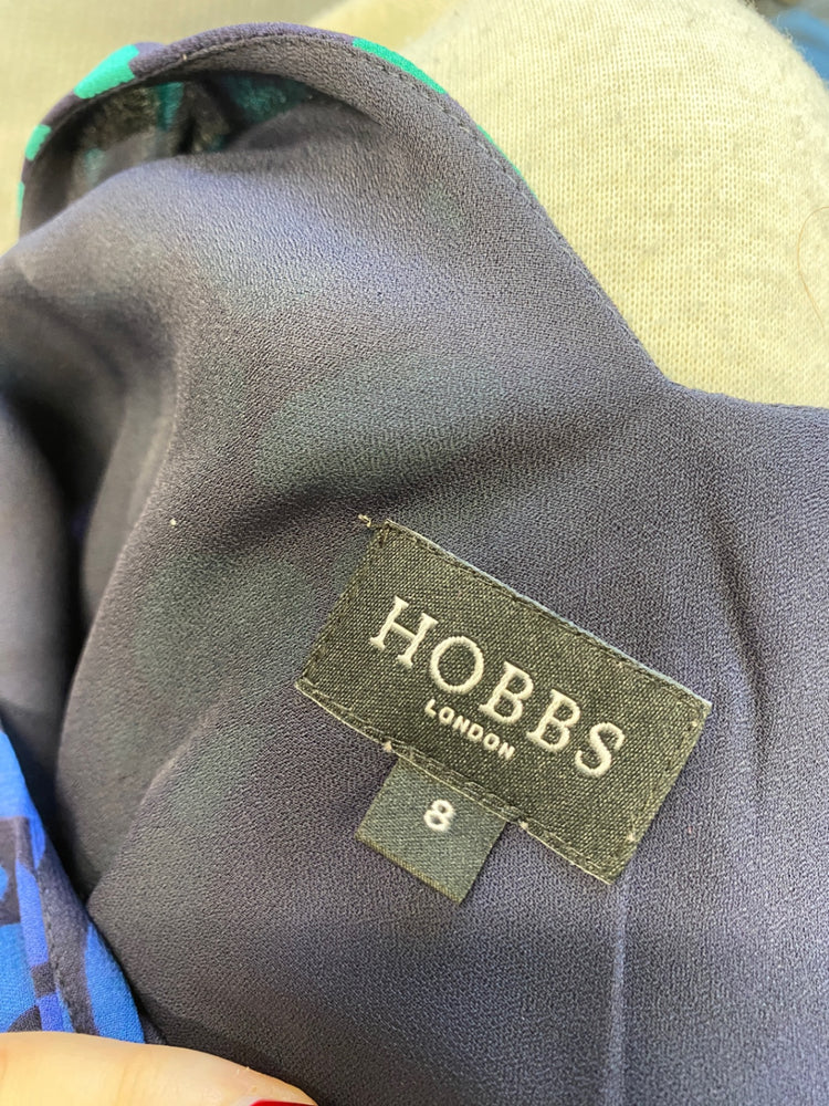 Fabulous Hobbs Dress UK 8 Purple and Blue spotted midi WLH01