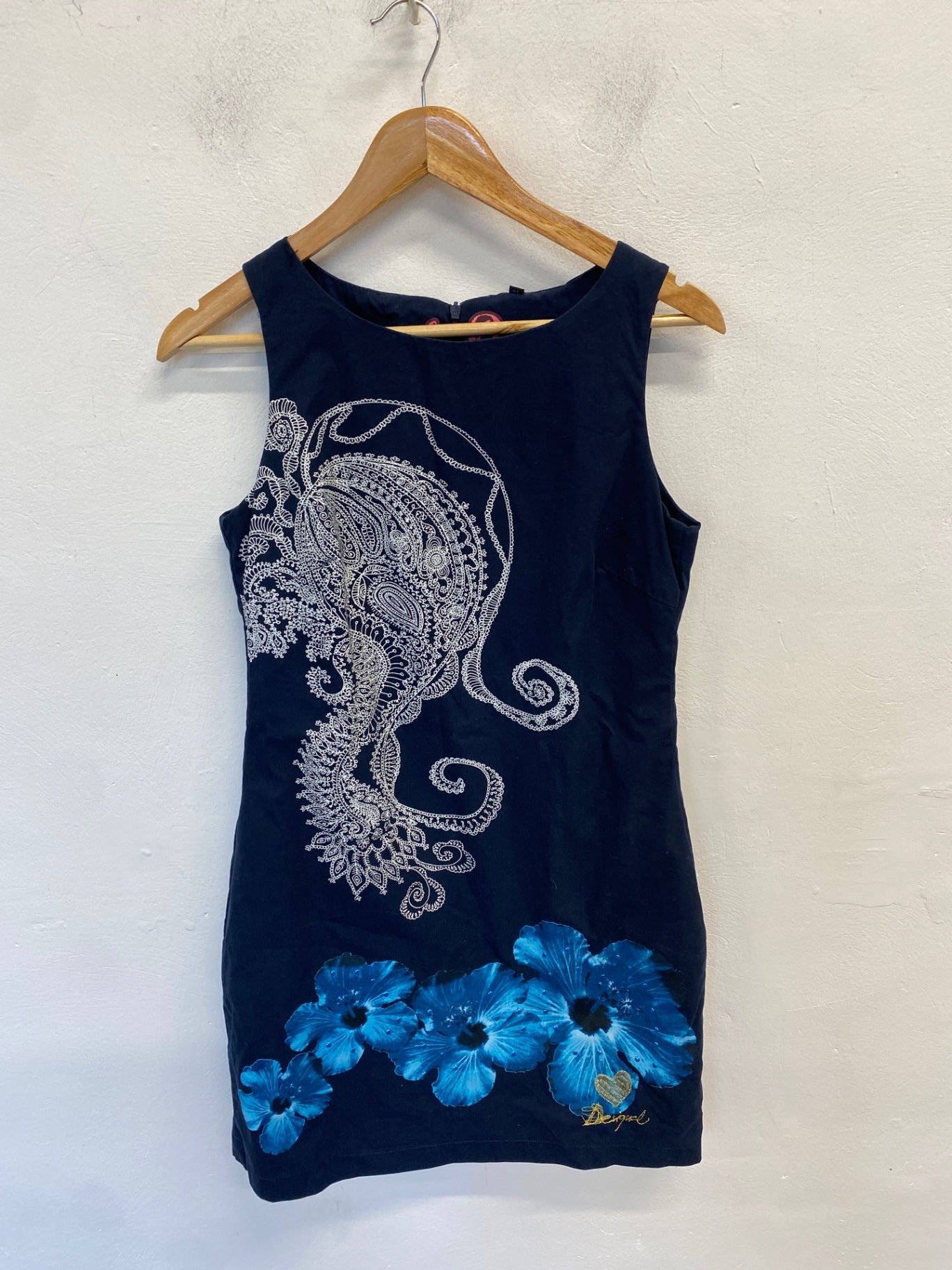 Fabulous Desigual Dress UK 10 Navy Blue designer WLH01