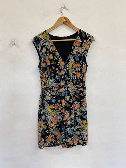 Fabulous Oasis Dress UK 10 Black with Floral Patterns