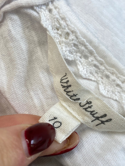 Fabulous White stuff Tank Top UK 10 White broderie WLH01