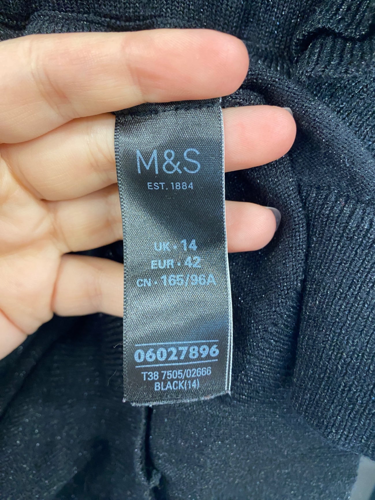 Fabulous Marks & Spencers Sweater UK 14 Black Sparkle LB001