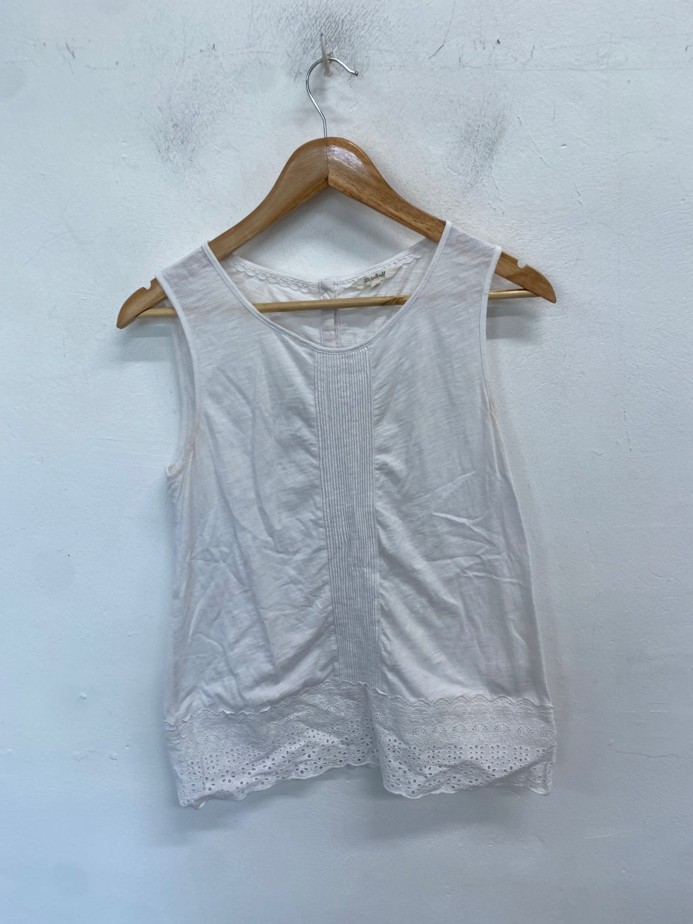Fabulous White stuff Tank Top UK 10 White broderie WLH01