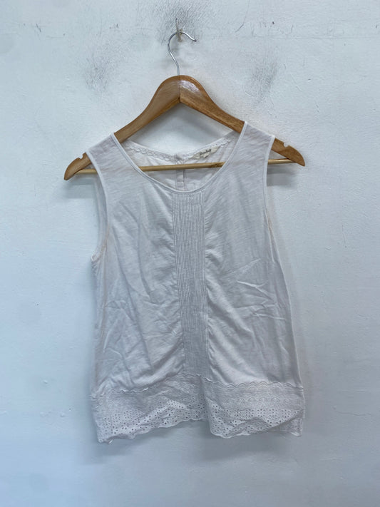 Fabulous White stuff Tank Top UK 10 White broderie WLH01
