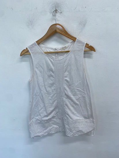 Fabulous White stuff Tank Top UK 10 White broderie WLH01