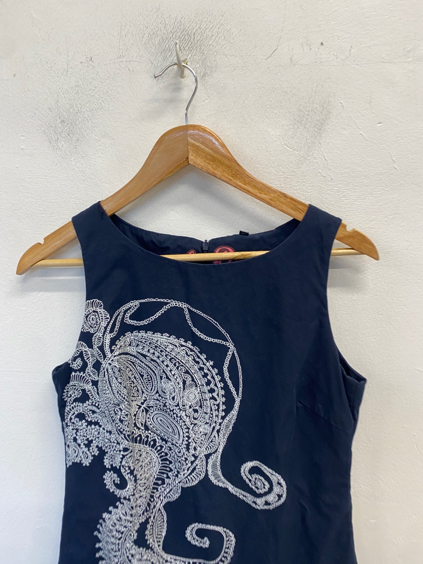 Fabulous Desigual Dress UK 10 Navy Blue designer WLH01