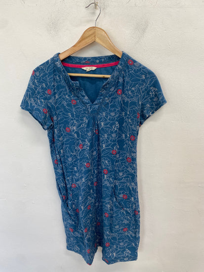 Fabulous White stuff Dress UK 10 Blue floral outline WLH01