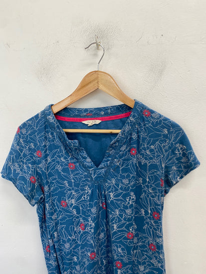 Fabulous White stuff Dress UK 10 Blue floral outline WLH01