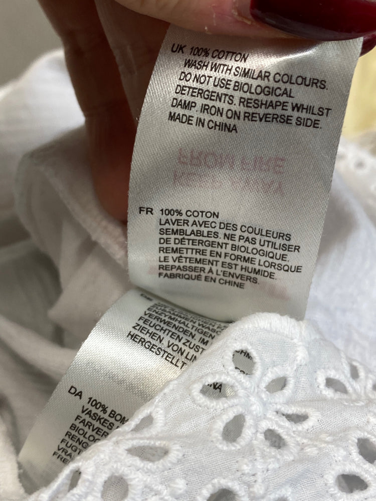 Fabulous White stuff Tank Top UK 10 White broderie WLH01