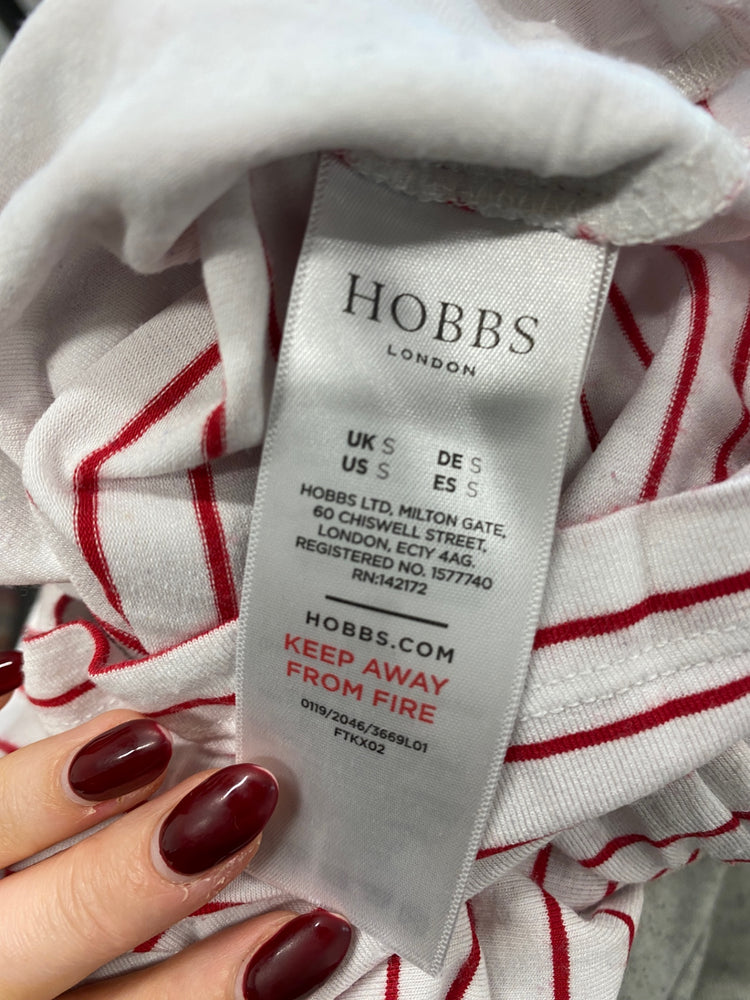 Fabulous Hobbs Top S White with Red Stripes WLH01 