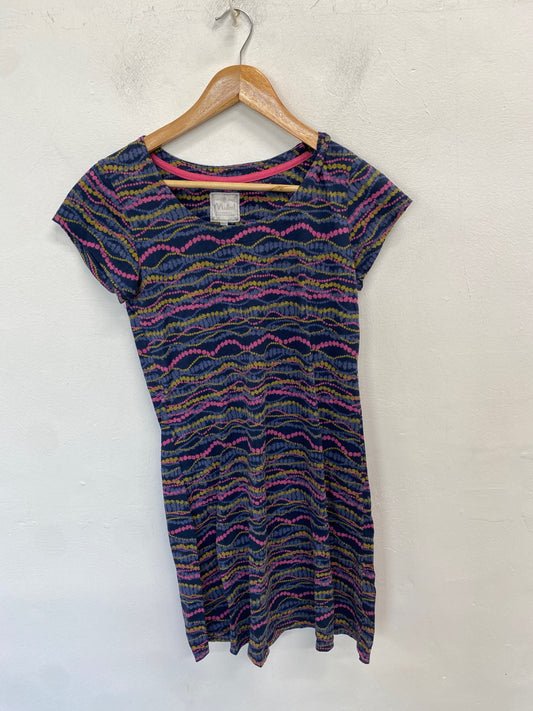 Fabulous Mistral Dress UK 10 Navy Blue with Multicolor Patterns WLH01