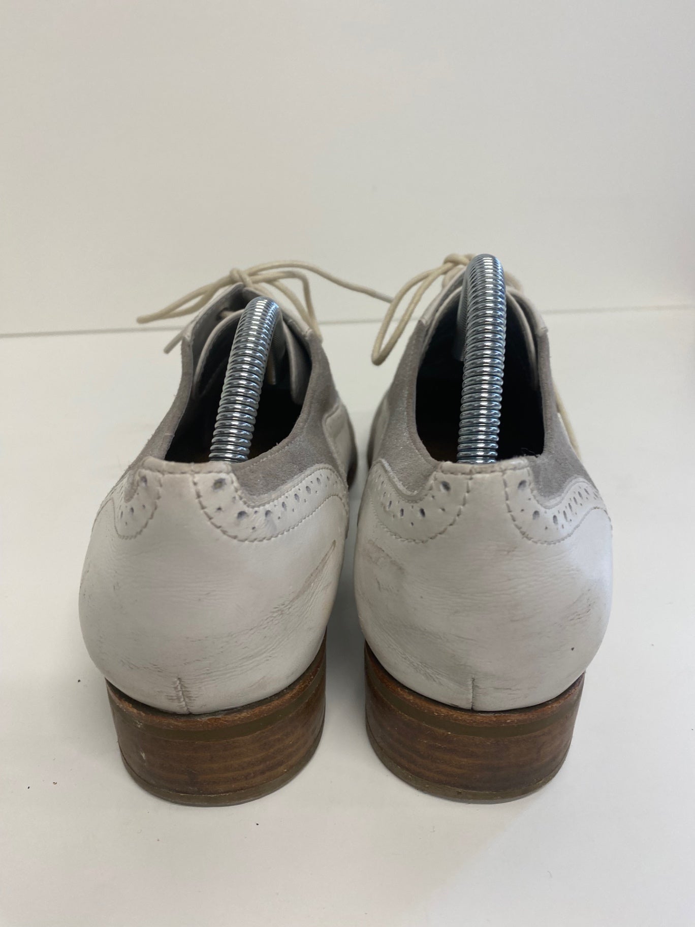 Fabulous Next Softwear leather Brogue UK 8 D Grey and White Glitter LK006